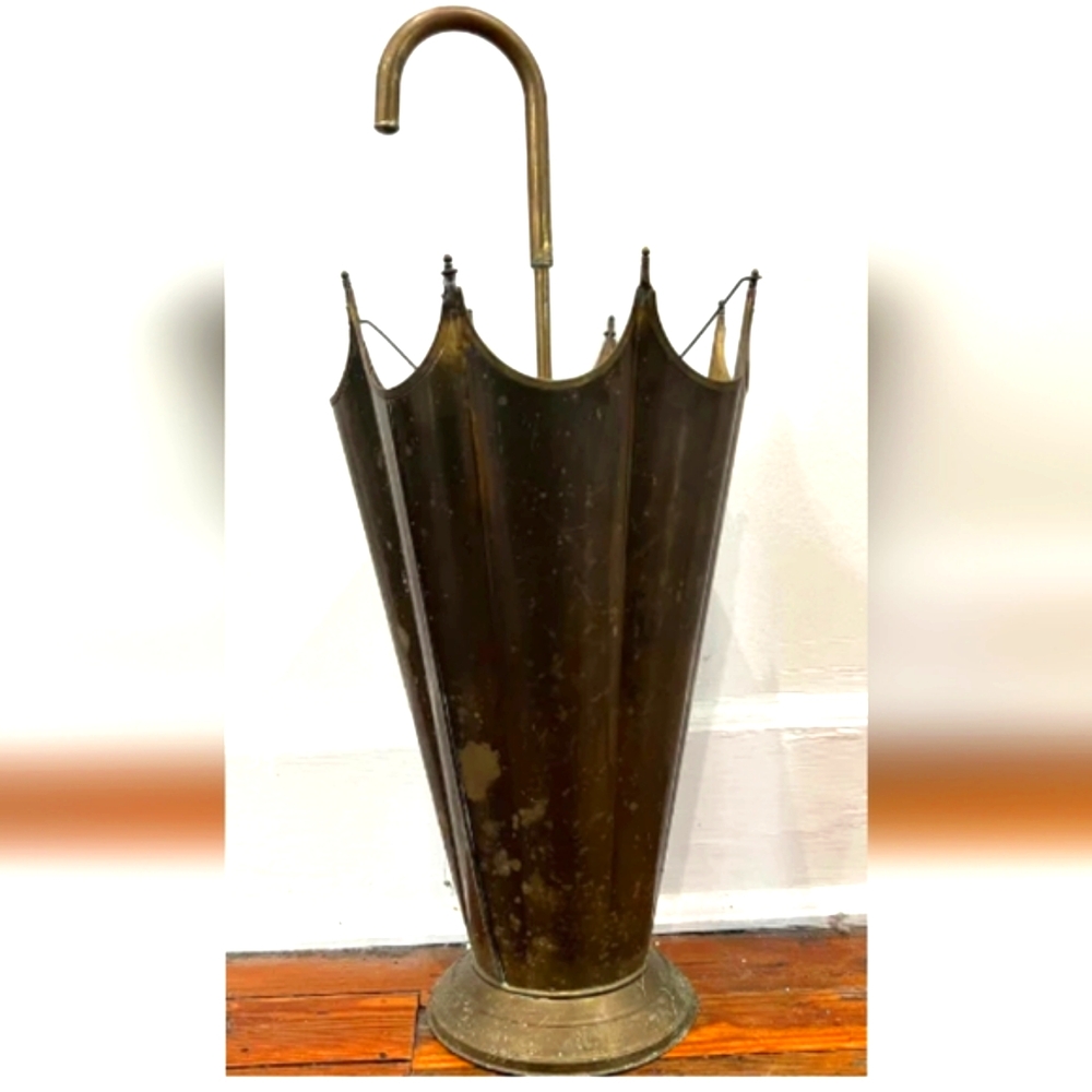 Mid Century Brass Umbrella Holder
